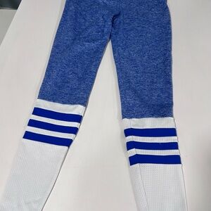 Bombshell Sportswear Blue and White Athletic Leggings